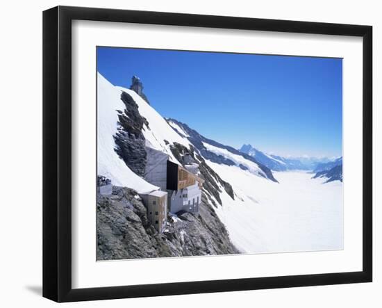 Jungfraujoch, 3454 M, and Aletsch Glacier, Bernese Oberland, Swiss Alps, Switzerland-Hans Peter Merten-Framed Premium Photographic Print