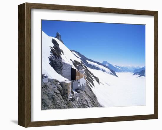 Jungfraujoch, 3454 M, and Aletsch Glacier, Bernese Oberland, Swiss Alps, Switzerland-Hans Peter Merten-Framed Photographic Print