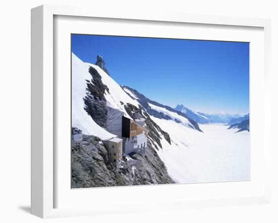 Jungfraujoch, 3454 M, and Aletsch Glacier, Bernese Oberland, Swiss Alps, Switzerland-Hans Peter Merten-Framed Photographic Print