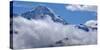 Jungfraujoch and Monch, Grindelwald, Bernese Oberland, Canton of Bern, Switzerland, Europe-Hans-Peter Merten-Stretched Canvas