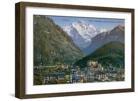 Jungfraujoch - Interlaken and Jungfrau in Switzerland. Postcard Sent in 1913-Swiss photographer-Framed Giclee Print