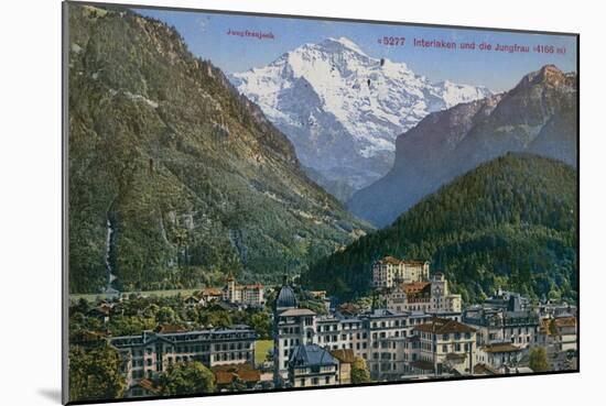 Jungfraujoch - Interlaken and Jungfrau in Switzerland. Postcard Sent in 1913-Swiss photographer-Mounted Giclee Print