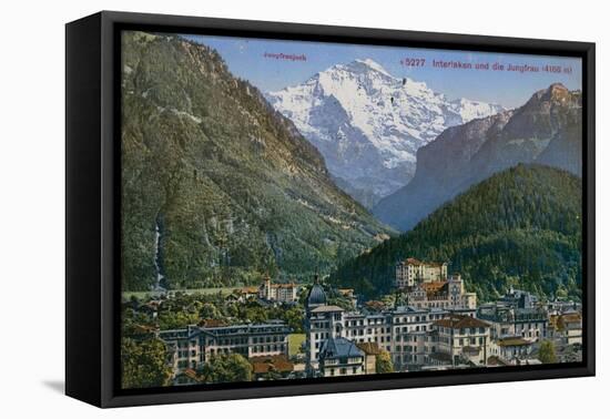 Jungfraujoch - Interlaken and Jungfrau in Switzerland. Postcard Sent in 1913-Swiss photographer-Framed Stretched Canvas