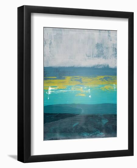 Jungle Blue and Gray Abstract Study-Emma Moore-Framed Art Print