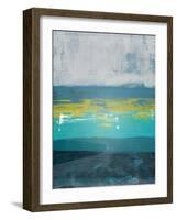 Jungle Blue and Gray Abstract Study-Emma Moore-Framed Art Print