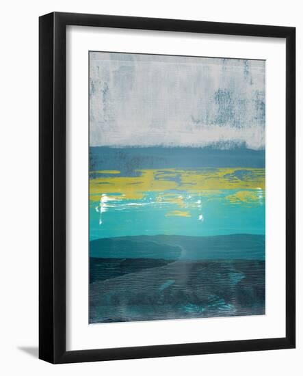 Jungle Blue and Gray Abstract Study-Emma Moore-Framed Art Print