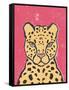 Jungle Cat Hot Pink-Moira Hershey-Framed Stretched Canvas