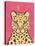 Jungle Cat Hot Pink-Moira Hershey-Stretched Canvas