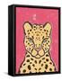 Jungle Cat Hot Pink-Moira Hershey-Framed Stretched Canvas