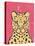 Jungle Cat Hot Pink-Moira Hershey-Stretched Canvas