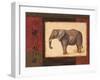Jungle Elephant-Linda Wacaster-Framed Art Print
