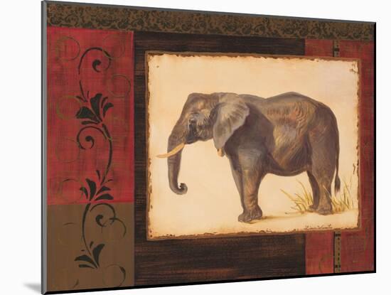 Jungle Elephant-Linda Wacaster-Mounted Art Print