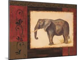 Jungle Elephant-Linda Wacaster-Mounted Art Print