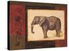 Jungle Elephant-Linda Wacaster-Stretched Canvas