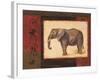 Jungle Elephant-Linda Wacaster-Framed Art Print