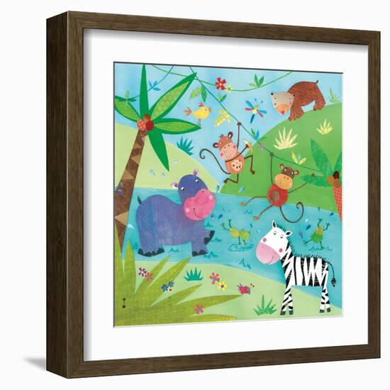 Jungle Friends I-Kate and Elizabeth Pope-Framed Art Print