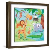 Jungle Friends II-Kate and Elizabeth Pope-Framed Art Print