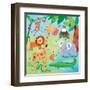 Jungle Friends II-Kate and Elizabeth Pope-Framed Art Print