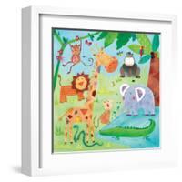 Jungle Friends II-Kate and Elizabeth Pope-Framed Art Print