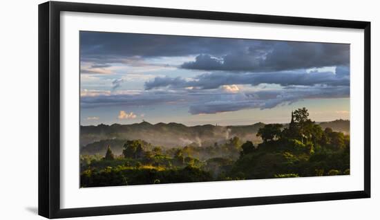 Jungle in sunset mist, Mrauk-U, Rakhine State, Myanmar-Keren Su-Framed Photographic Print