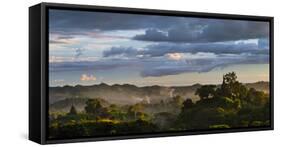 Jungle in sunset mist, Mrauk-U, Rakhine State, Myanmar-Keren Su-Framed Stretched Canvas