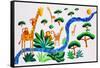 Jungle River 2, 2002-Julie Nicholls-Framed Stretched Canvas