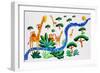 Jungle River 2, 2002-Julie Nicholls-Framed Premium Giclee Print