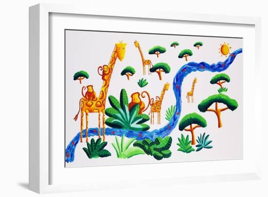 Jungle River 2, 2002-Julie Nicholls-Framed Giclee Print