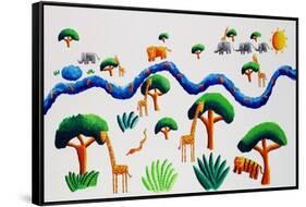 Jungle River, 2002-Julie Nicholls-Framed Stretched Canvas