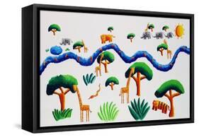 Jungle River, 2002-Julie Nicholls-Framed Stretched Canvas