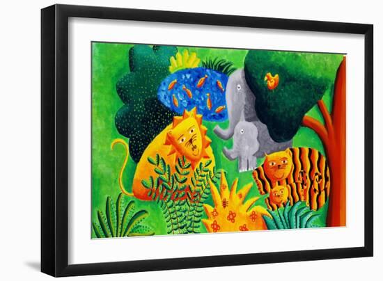 Jungle Scene, 2002-Julie Nicholls-Framed Premium Giclee Print