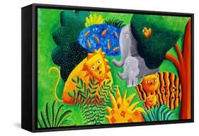 Jungle Scene, 2002-Julie Nicholls-Framed Stretched Canvas