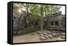 Jungle Surrounded Ruins at Ta Prohm Temple (Rajavihara)-Michael Nolan-Framed Stretched Canvas