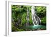 Jungle Waterfall Cascade in Tropical Rainforest with Rock and Turquoise Blue Pond. its Name Banyuma-null-Framed Photographic Print