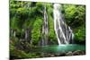 Jungle Waterfall Cascade in Tropical Rainforest with Rock and Turquoise Blue Pond. its Name Banyuma-null-Mounted Photographic Print