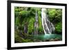 Jungle Waterfall Cascade in Tropical Rainforest with Rock and Turquoise Blue Pond. its Name Banyuma-null-Framed Photographic Print