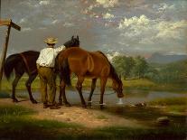 Watering Horses, 1852 (Oil on Canvas)-Junius Brutus Stearns-Giclee Print