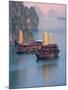 Junk Boat and Karst Islands in Halong Bay, Vietnam-Keren Su-Mounted Premium Photographic Print