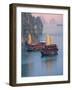 Junk Boat and Karst Islands in Halong Bay, Vietnam-Keren Su-Framed Photographic Print