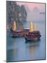 Junk Boat and Karst Islands in Halong Bay, Vietnam-Keren Su-Mounted Photographic Print