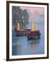 Junk Boat and Karst Islands in Halong Bay, Vietnam-Keren Su-Framed Photographic Print