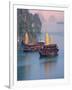 Junk Boat and Karst Islands in Halong Bay, Vietnam-Keren Su-Framed Photographic Print