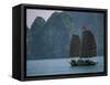 Junk Sailing, Ha Long Bay, Vietnam-Keren Su-Framed Stretched Canvas