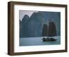 Junk Sailing, Ha Long Bay, Vietnam-Keren Su-Framed Photographic Print