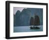 Junk Sailing, Ha Long Bay, Vietnam-Keren Su-Framed Photographic Print