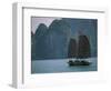 Junk Sailing, Ha Long Bay, Vietnam-Keren Su-Framed Photographic Print