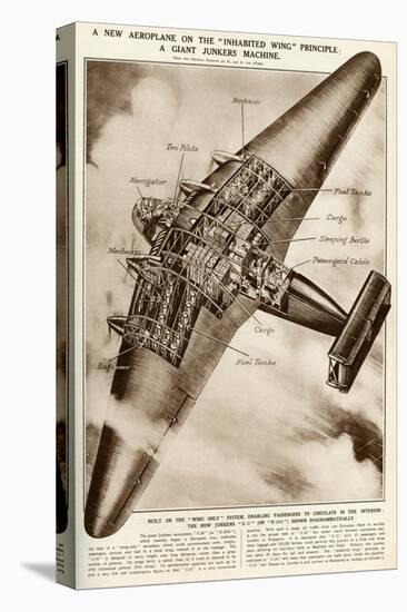 Junkers G38, Large German Freight Plane-B und H Romer-Stretched Canvas