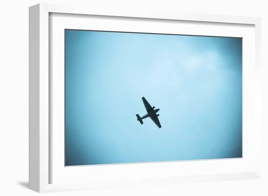 Junkers Ju 52 Aircraft Flying in the Sky, Leipzig, Saxony, Germany-null-Framed Photographic Print