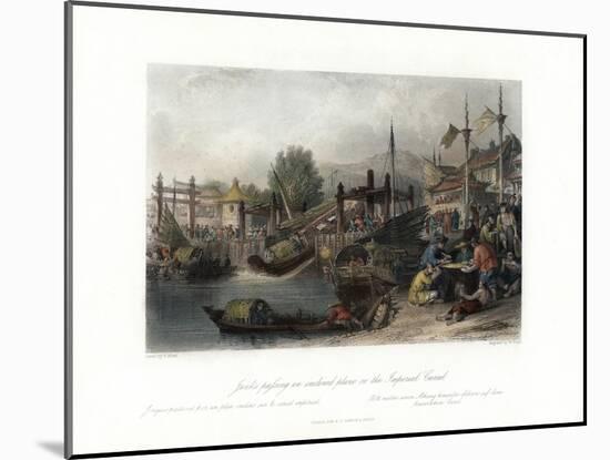 Junks Passing an Inclined Plane on the Imperial Canal, China, C1840-W Floyd-Mounted Giclee Print