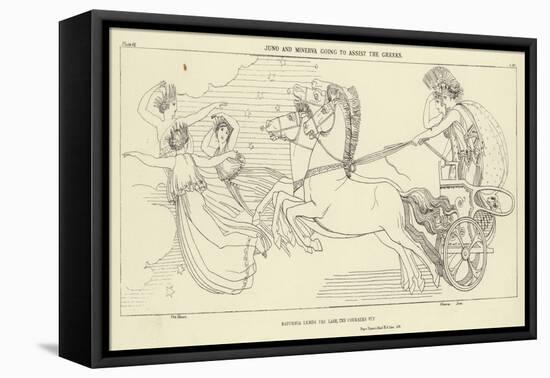 Juno and Minerva Going to Assist the Greeks-John Flaxman-Framed Stretched Canvas